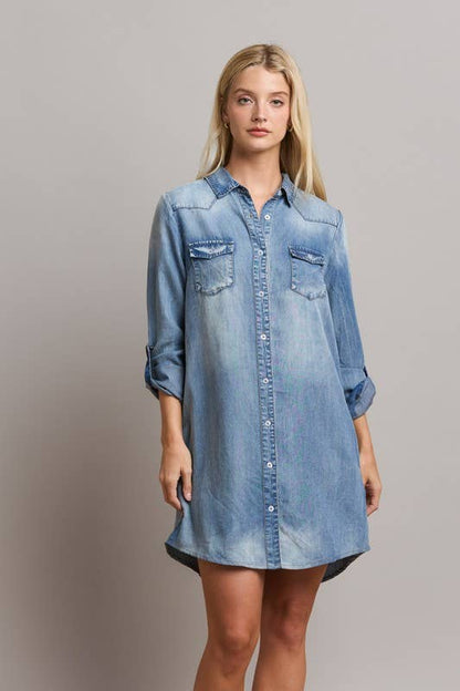 Harper Denim Shirt Dress