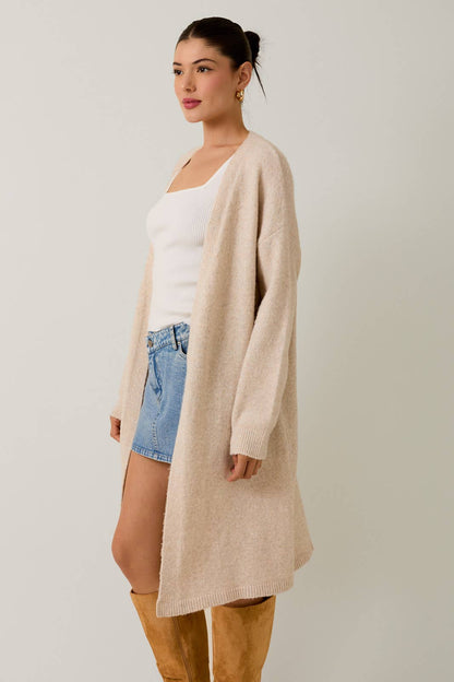The Maeve Oatmeal Cover-Up  Cardigan Sweater