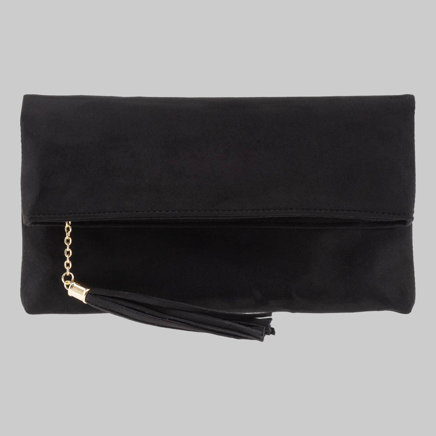 Eleanor Faux Micro Suede Foldover Clutch