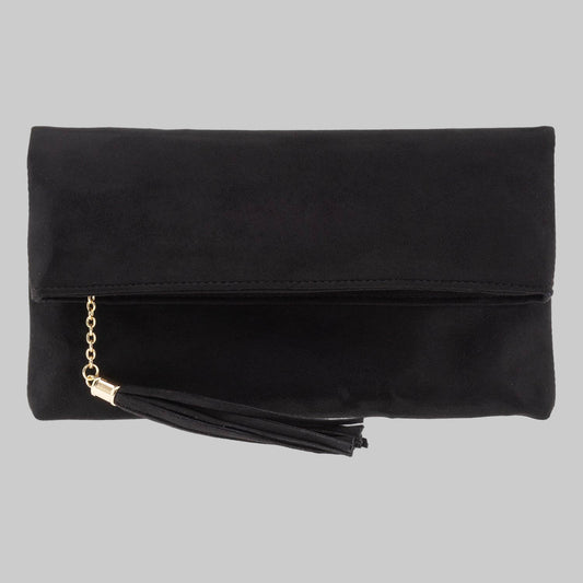 Eleanor Faux Micro Suede Foldover Clutch