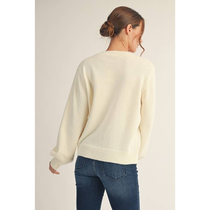 The Beatrice Teddy Bear Sweater — Ivory