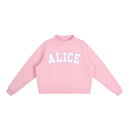 Essential Fleece Mock-Neck Crew Sweatshirt