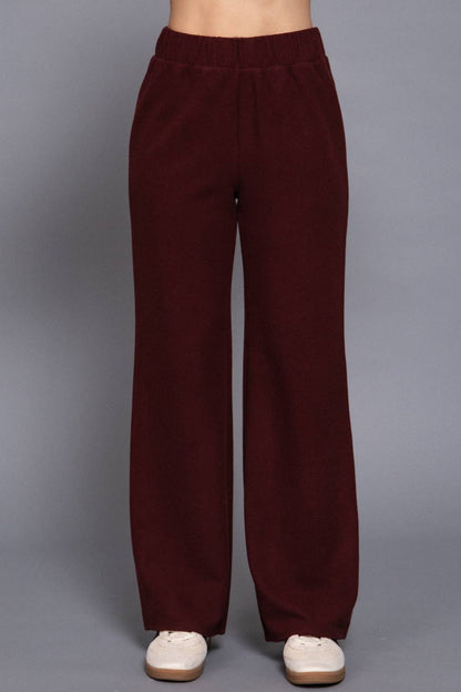 The Margot Soft Knit Lounge Pants – Merlot