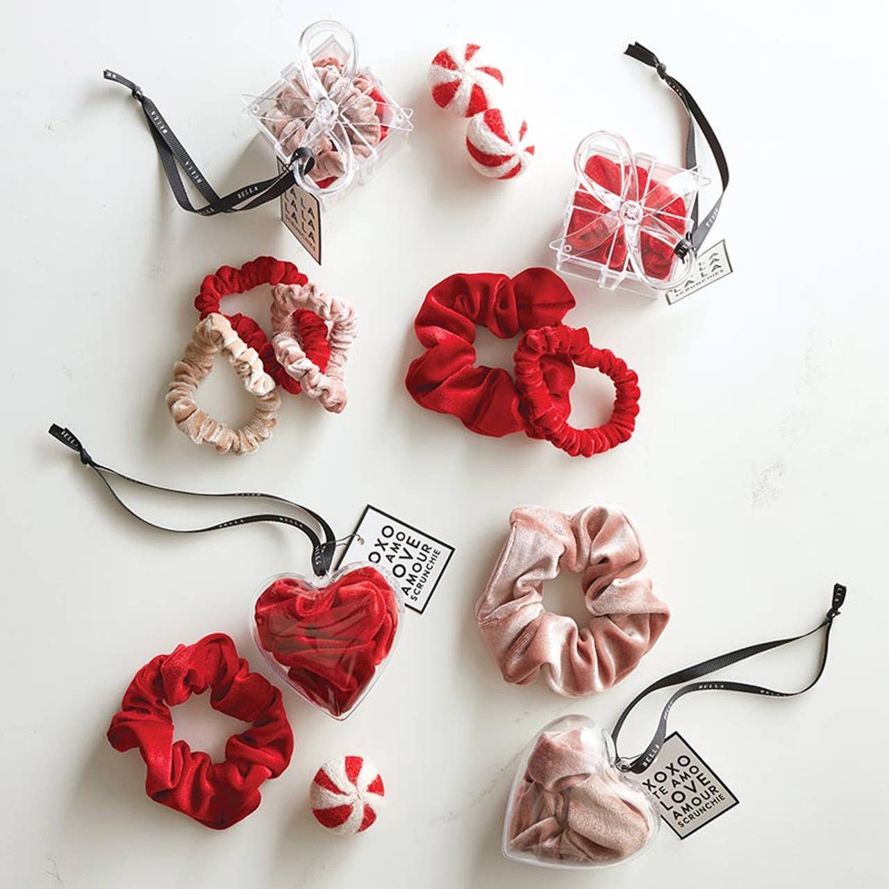 Large Scrunchie Heart Ornament – Red