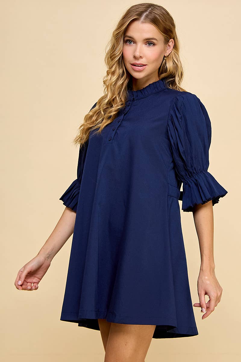 Grace Pleated Shift Dress