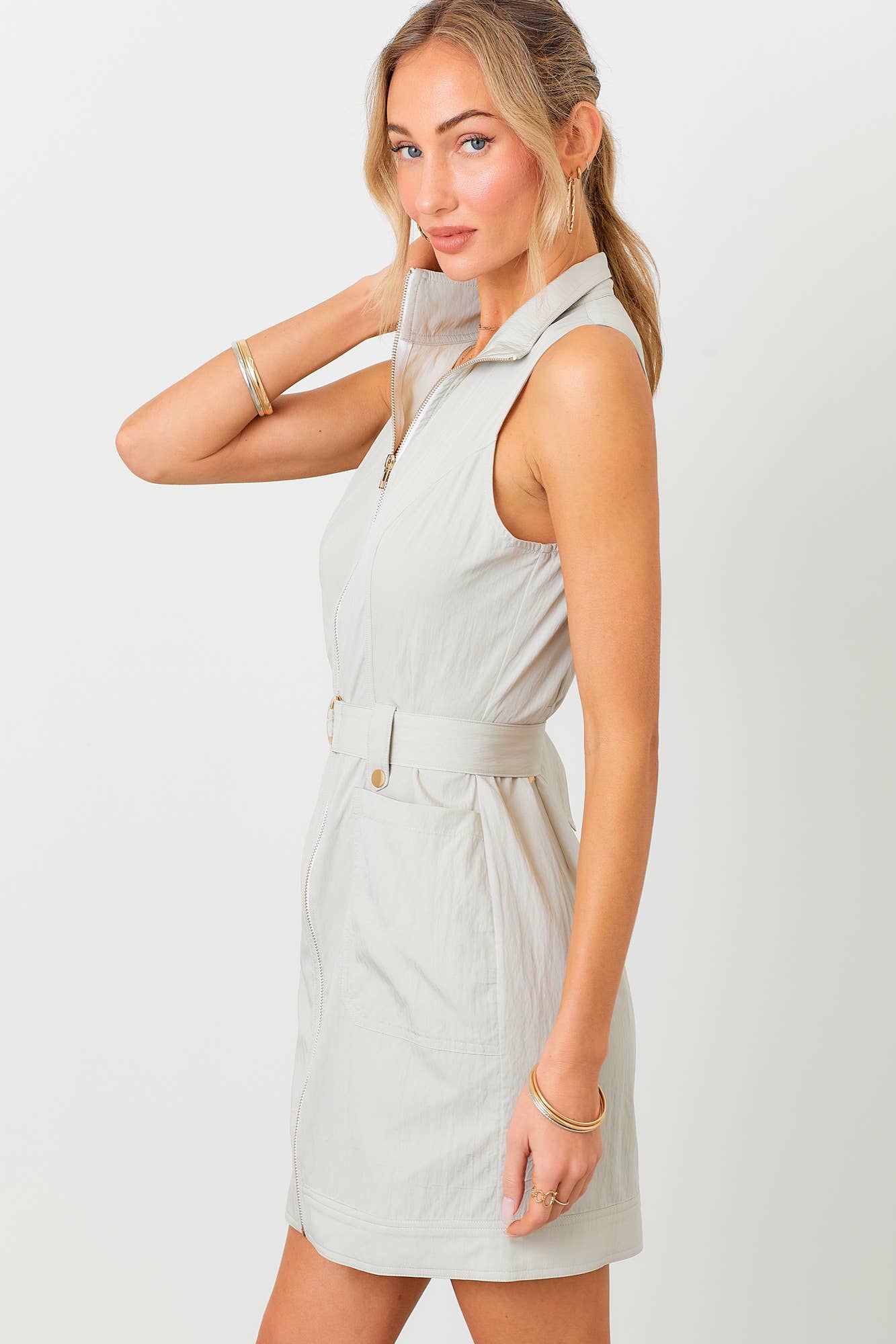 The Remi Utility Mini Dress BABY PINK