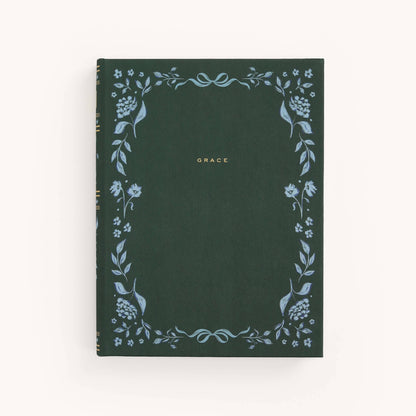 he Grace Journal — Linen Journal in Green