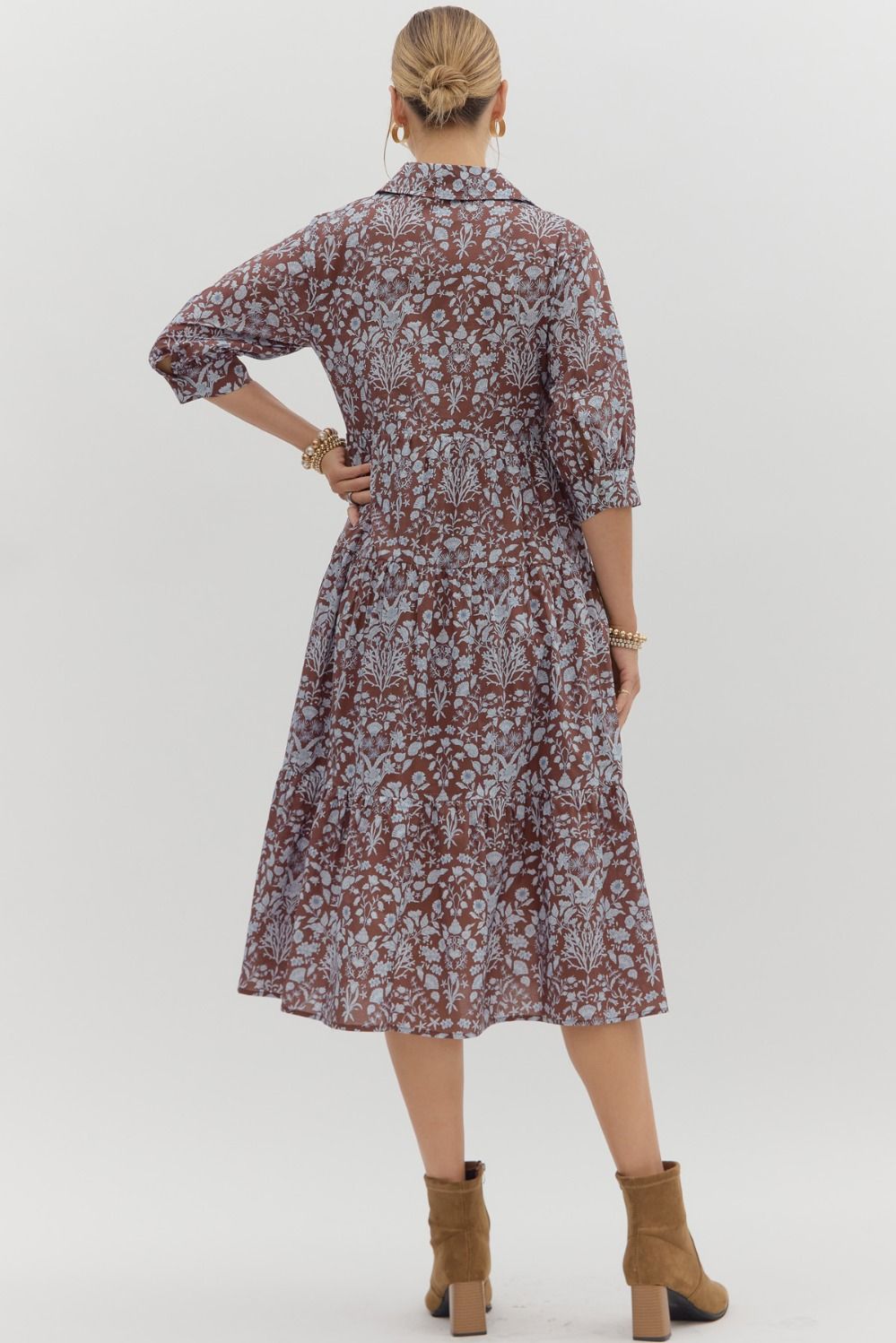 Briar Ruffle Mock-Neck Dress Entro