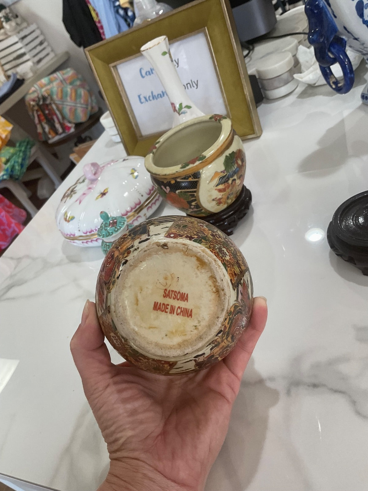 Satsuma-Style Jardinière w/ Stand by Satsuma China