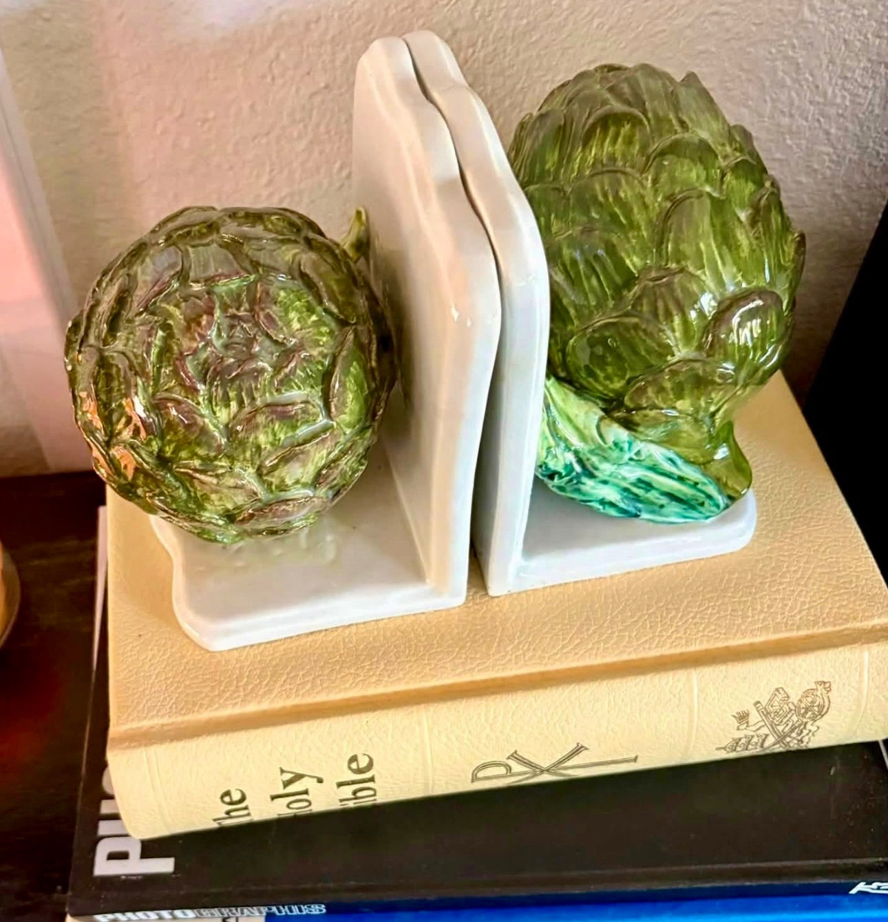 Artichoke bookends by Unknown