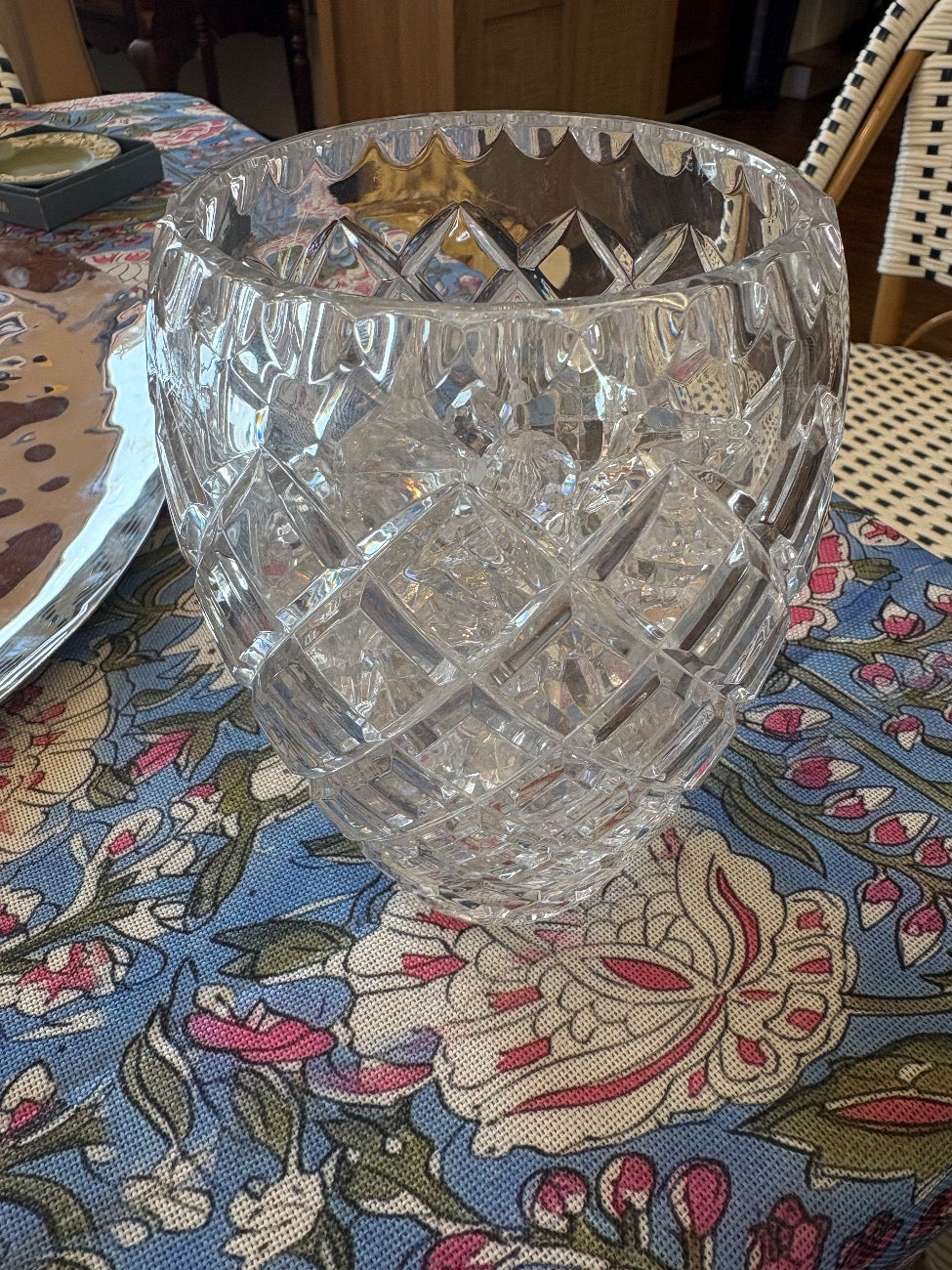 Cut Crystal Scalloped Vase by Unknown