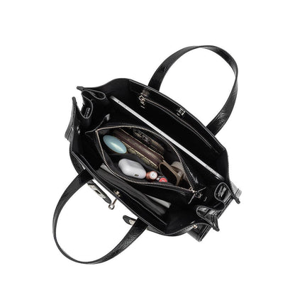 Sutton Black Recycled Vegan Leather Tote