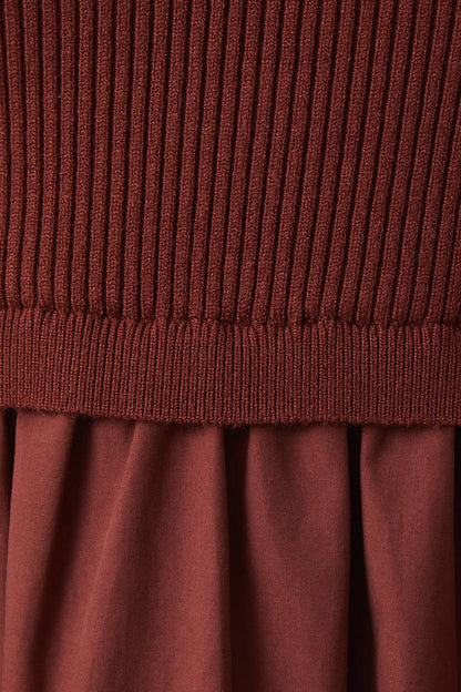 Maren Tiered Mock-Neck Midi Dress – Chestnut