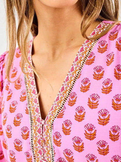 The Monroe Floral Foulard Top Mary Square