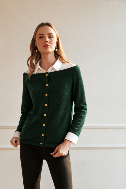 Sakari Hunter Green Knit Top — Hunter Green
