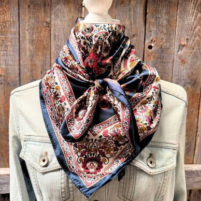 The Equestrian Navy Floral Scarf product view