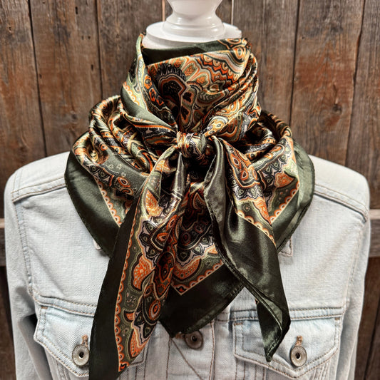 The Olive Paisley Square Scarf product view