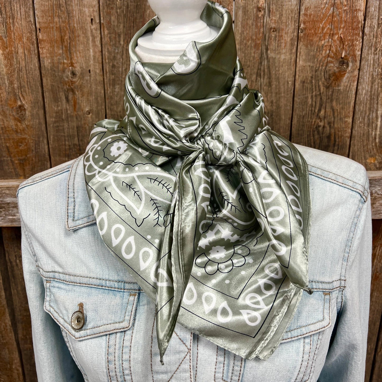 The Sage Paisley Square Scarf product view