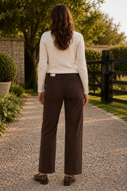The Wendi Chocolate Trouser back view