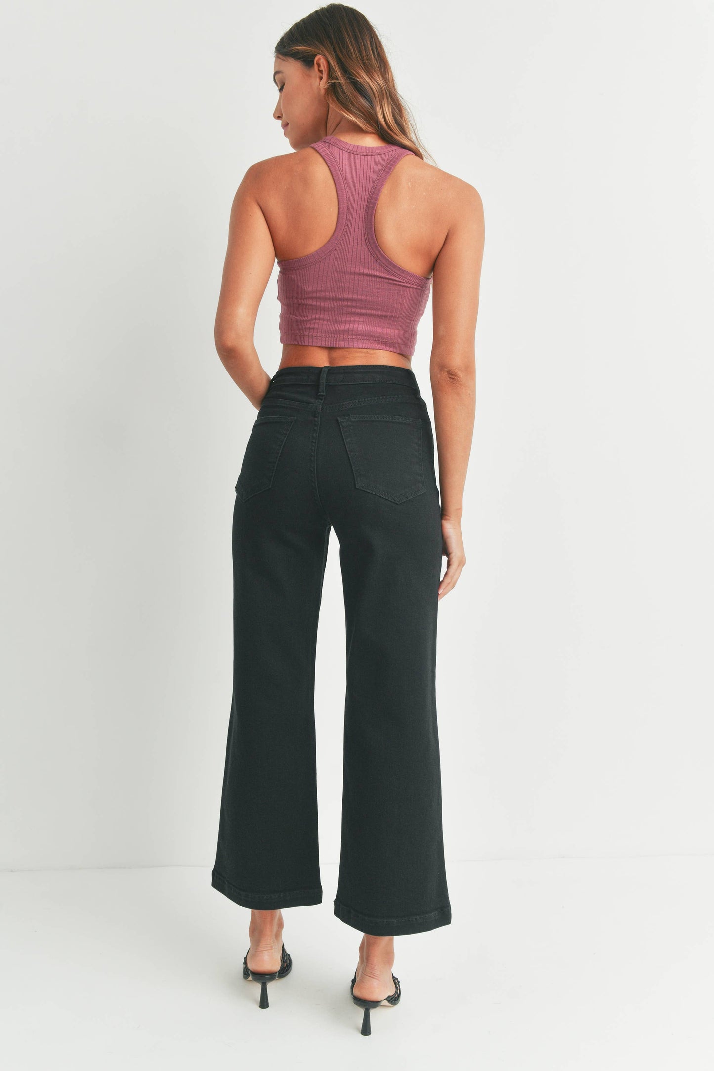 Caroline Jeans – Patch Pocket Wide Leg (Black)