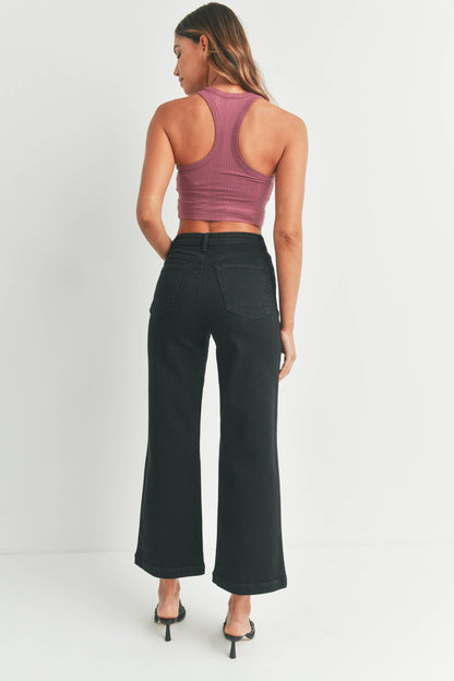 Caroline Jeans – Patch Pocket Wide Leg (Black)
