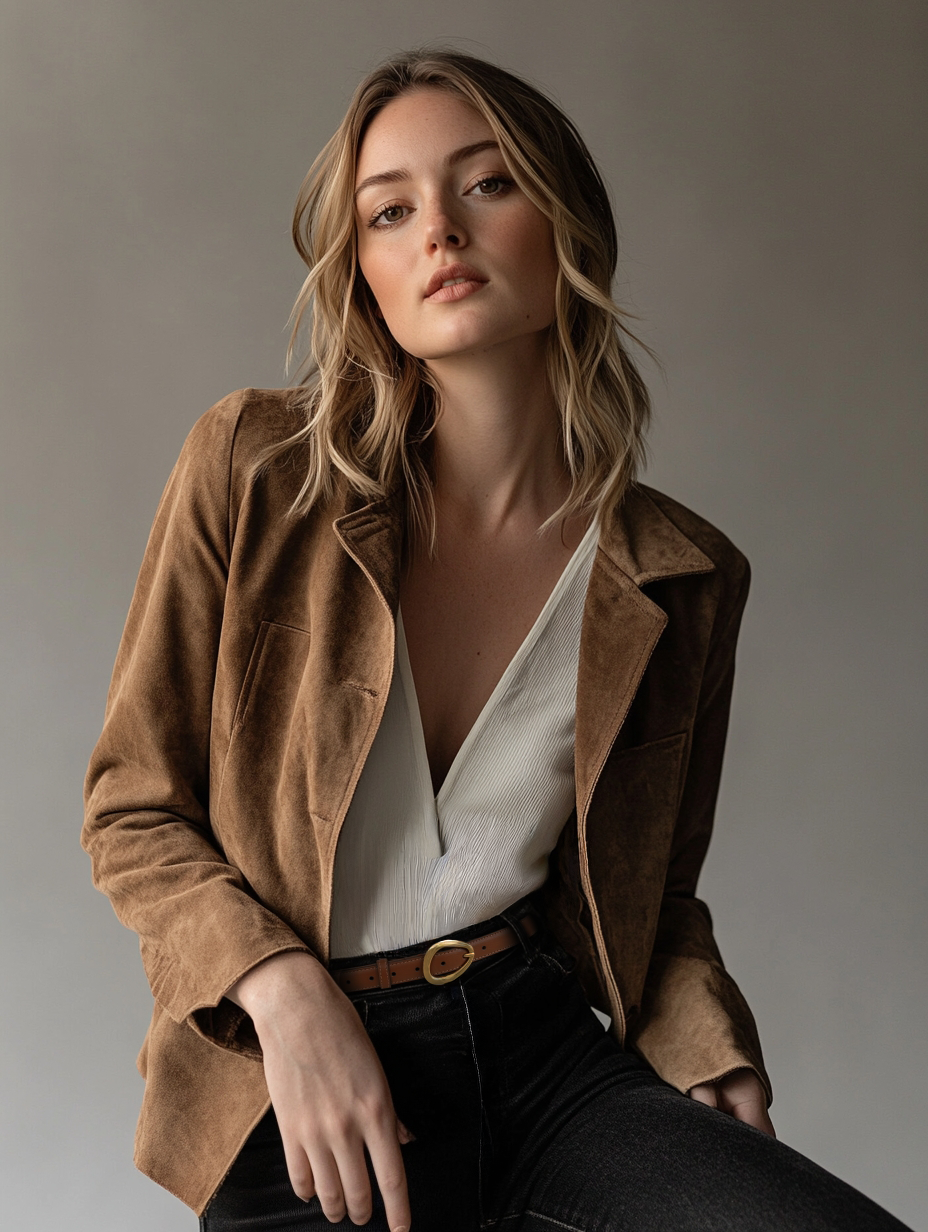 Harper Leather Belt with Asymmetrical Buckle