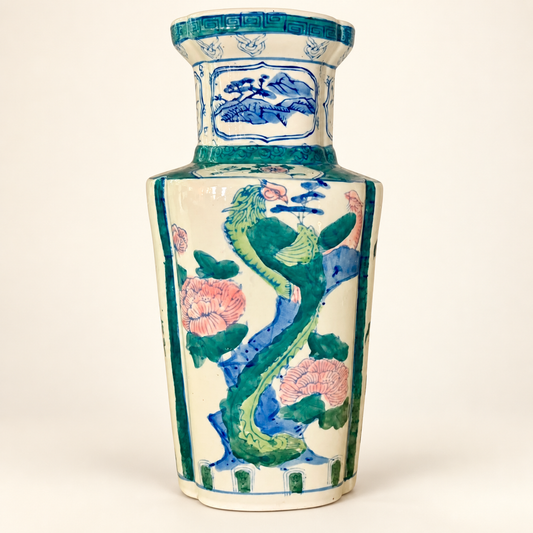 Phoenix vase on an ivory background