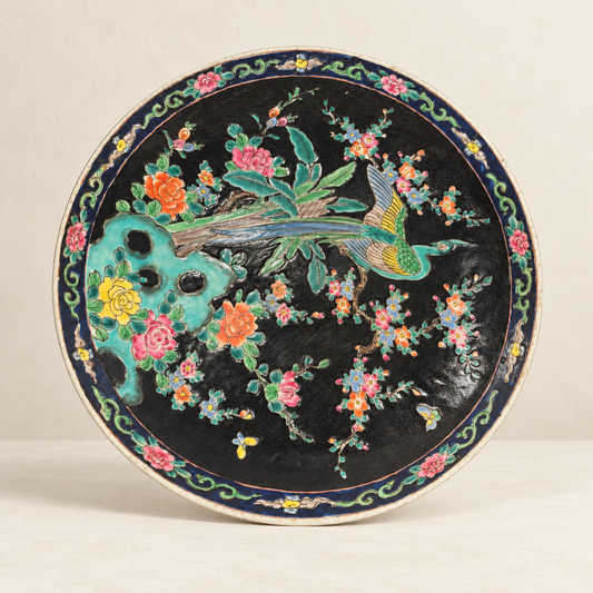 Large Imari Charger on warm ivory background