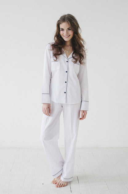 Classic Woven Cotton Pajama Set