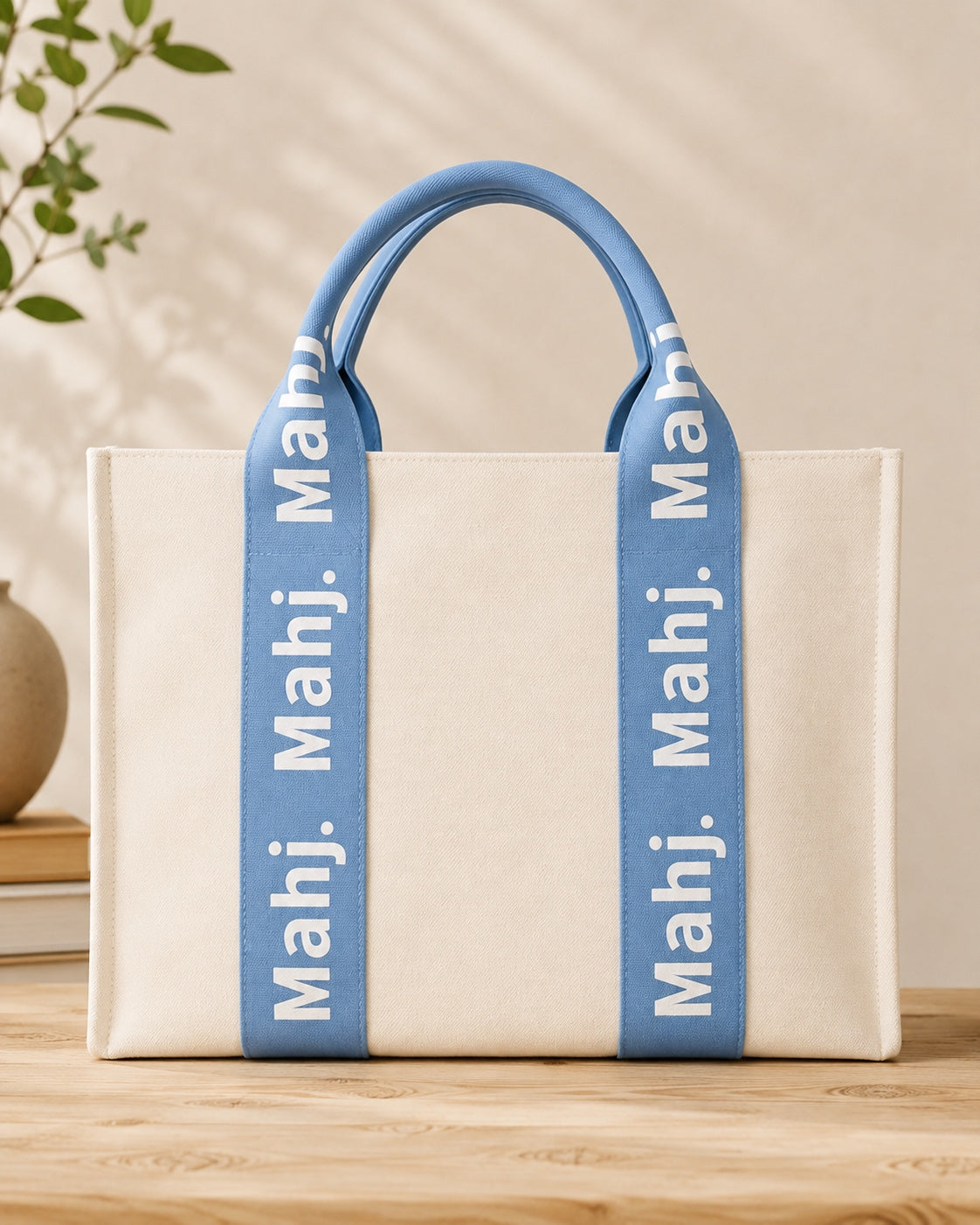 The Mahj Bag in Blue, front view