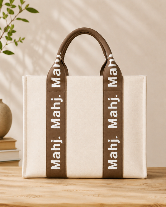 The Mahj Bag in Brown, front view